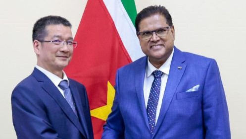 苏里南总统单多吉会见乐鱼官方网站-乐鱼leyu(中国)总裁邹来昌